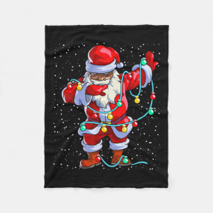 Santa Claus Black Kerstmis Afro African American Fleece Deken