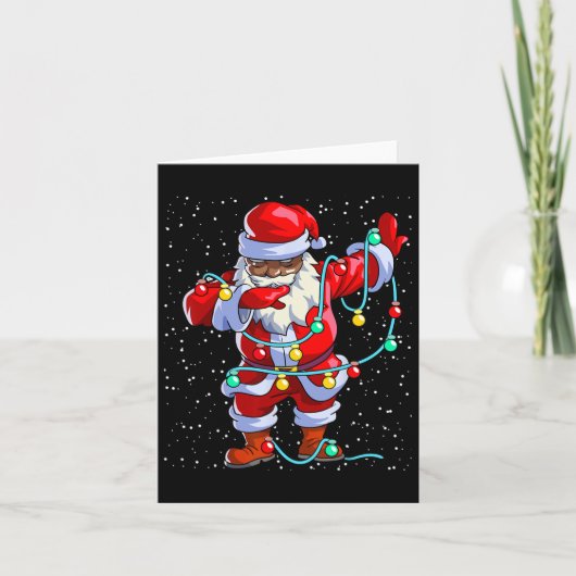 Santa Claus Black Kerstmis Afro African American Kaart (Voorkant)