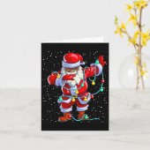 Santa Claus Black Kerstmis Afro African American Kaart (Gele Bloem)