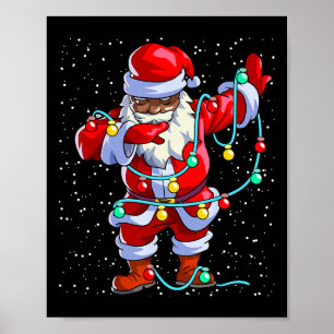 Santa Claus Black Kerstmis Afro African American Poster