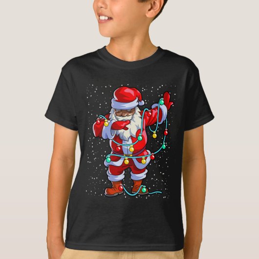 Santa Claus Black Kerstmis Afro African American T-shirt (Voorkant)