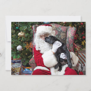 Santa Claus Black Lab Dog Christmas Cute Puppy Feestdagenkaart