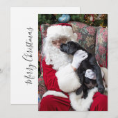 Santa Claus Black Lab Puppy Dog Labrador Kerstmis Feestdagenkaart (Voorkant / Achterkant)