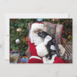 Santa Claus Black Labrador Christmas Cute Puppy Feestdagenkaart<br><div class="desc">Send Christmas greetings with this adorable Santa Claus and Black Labrador Puppy Christmas Card. Back: Merry Christmas ~ Wishing you a foliday season filled with love, laughter, and joy. Merry Christmas & a Happy New Year Personalize with your families name, and names of families members. Visit our collection for matching...</div>