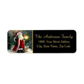Santa Claus Black Return-label Etiket (Voorkant)