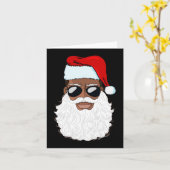 Santa Claus Black Xmas Santa Afro African American Kaart (Gele Bloem)