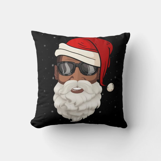 Santa Claus Black Xmas Santa Afro African American Kussen (Voorkant)