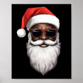 Santa Claus Black Xmas Santa Afro African American Poster (Voorkant)