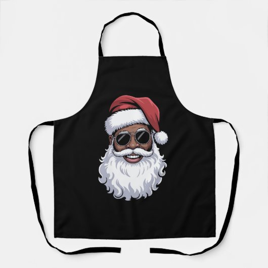 Santa Claus Black Xmas Santa Afro African American Schort (Voorkant)