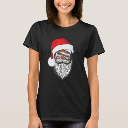 Santa Claus Black Xmas Santa Afro African American T-shirt (Voorkant)