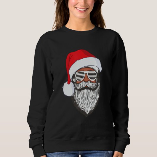 Santa Claus Black Xmas Santa Afro African American Trui (Voorkant)