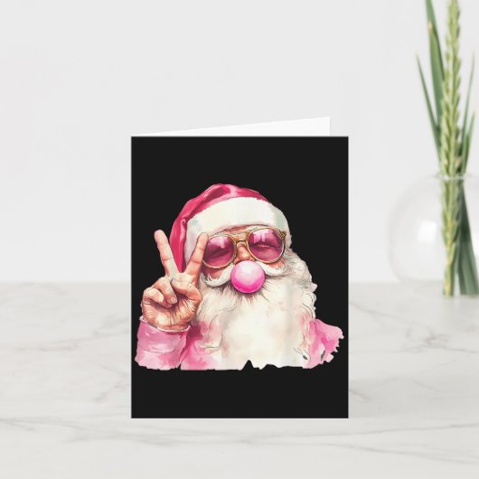 Santa Claus Blowing Bubble Gum Nk Sungles Christma Kaart (Voorkant)