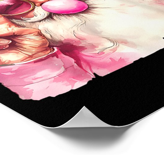 Santa Claus Blowing Bubble Gum Nk Sungles Christma Poster (Hoek)