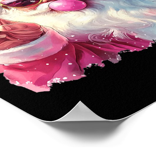 Santa Claus Blowing Bubble Gum Nk Sungles Christma Poster (Hoek)