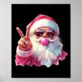 Santa Claus Blowing Bubble Gum Nk Sungles Christma Poster (Voorkant)