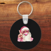 Santa Claus Blowing Bubble Gum Nk Sungles Christma Sleutelhanger (Voorkant)
