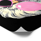 Santa Claus Blowing Bubble Gum Pink Sungles Christ Poster (Hoek)