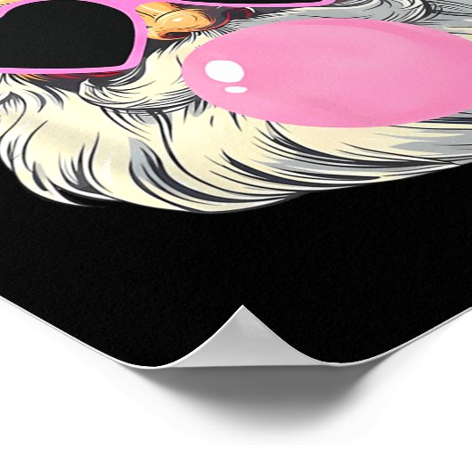 Santa Claus Blowing Bubble Gum Pink Sungles Christ Poster (Hoek)