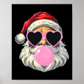 Santa Claus Blowing Bubble Gum Pink Sungles Christ Poster (Voorkant)