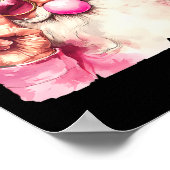 Santa Claus Blowing Bubble Gum Pink Sungles Christ Poster (Hoek)