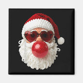 Santa Claus Blowing Yarn Crochet Bubble Gum Heart Magneet (Voorkant)