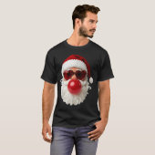Santa Claus Blowing Yarn Crochet Bubble Gum Heart T-shirt (Voorkant volledig)