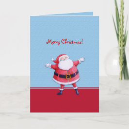 Santa Claus Blue Christmas Kaart