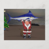 Santa Claus Blue Marlin Briefkaart (Voorkant)