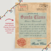 Santa Claus Brief van Santa  Printable
