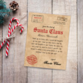 Santa Claus Brief van Santa  Printable