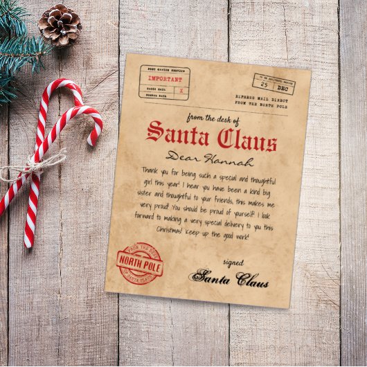 Santa Claus Brief van Santa  Printable