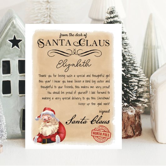 Santa Claus Brief van Santa Printable