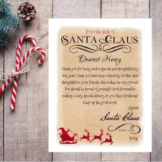 Santa Claus Brief van Santa Sleigh Printable