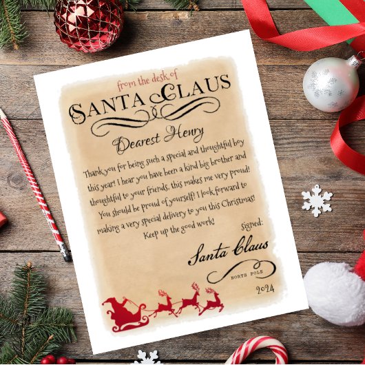Santa Claus Brief van Santa Sleigh Printable