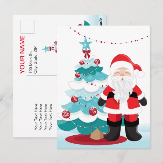Santa Claus Briefkaart (Voorkant / Achterkant)