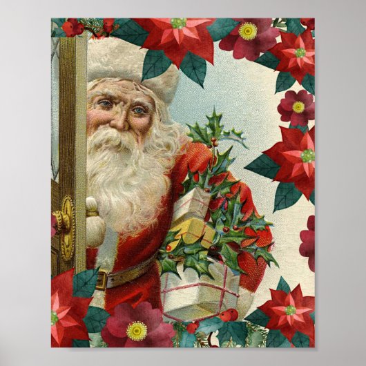 Santa Claus bringing gifts and presents Poster (Voorkant)