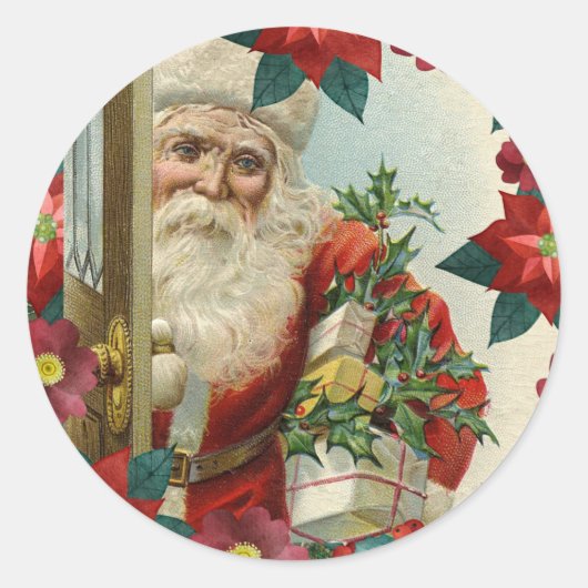 Santa Claus bringing gifts and presents Ronde Sticker (Voorkant)