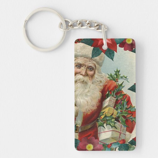Santa Claus bringing gifts and presents Sleutelhanger (Voorkant)