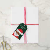 Santa Claus Bruin Huidnaam Vrolijk Kerstfeest Cadeaulabel (Met Touw)