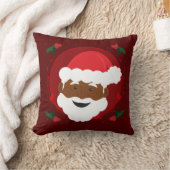 Santa Claus Bruine Huid Rood Holly Kerstmis Kussen (Deken)