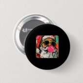 Santa Claus Bubble Gum Merry Xmas Painting Men Wom Ronde Button 5,7 Cm (Voorkant /achterkant)