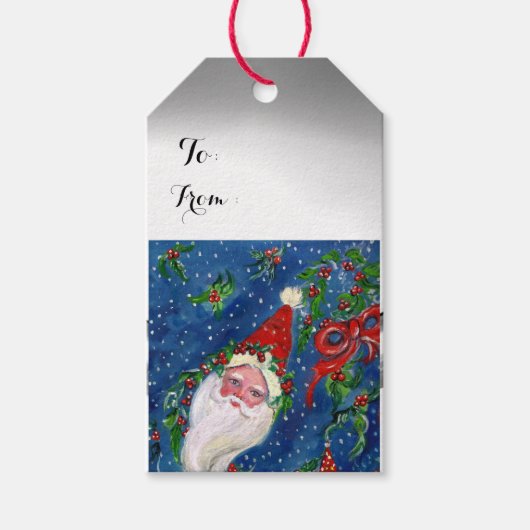 SANTA CLAUS BUGLER , CHRISTMAS NIGHT CADEAULABEL (Voorkant)