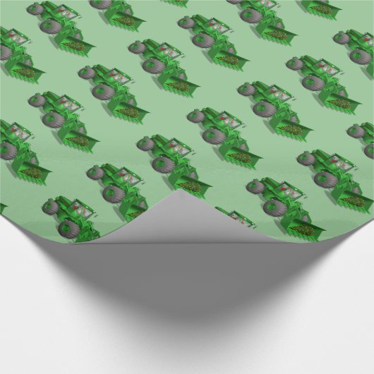 Santa Claus Bulldozer Operator Cadeaupapier (Hoek)