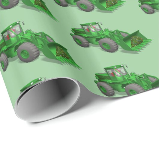 Santa Claus Bulldozer Operator Cadeaupapier (Rol Hoek)