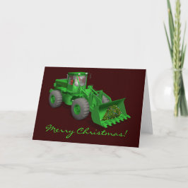 Santa Claus Bulldozer Operator Feestdagen Kaart