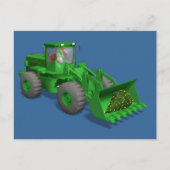 Santa Claus Bulldozer Operator Feestdagenkaart (Voorkant)