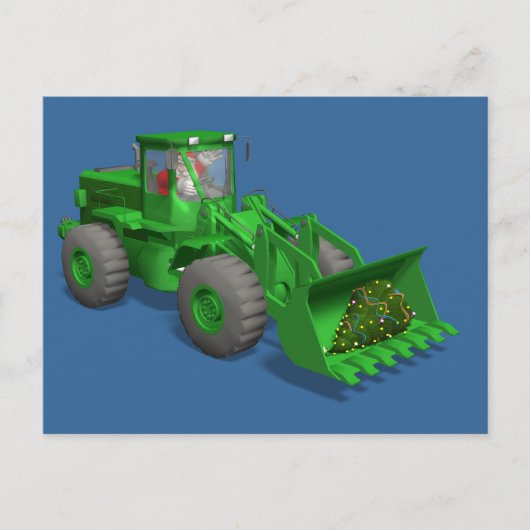 Santa Claus Bulldozer Operator Feestdagenkaart (Voorkant)