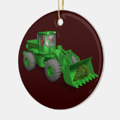 Santa Claus Bulldozer Operator Keramisch Ornament (Links)