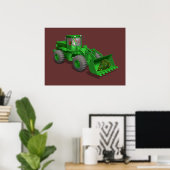 Santa Claus Bulldozer Operator Poster (Thuiskantoor)