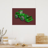 Santa Claus Bulldozer Operator Poster (Keuken)